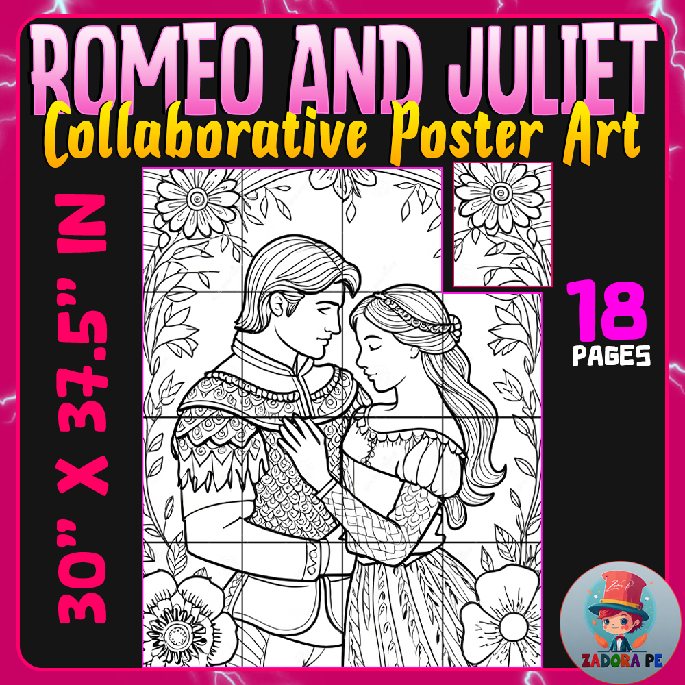 Shakespearean Splendor: Romeo and Juliet Collaborative Poster Art Coloring Craft