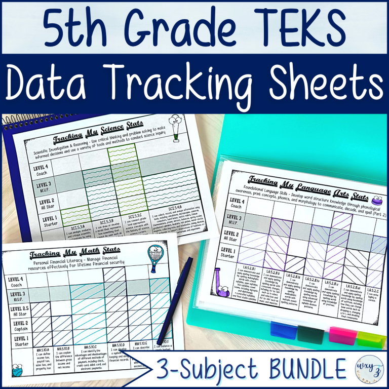 Student Data Tracking Sheets for 5th Grade TEKS - Sports Themed BUNDLE ...