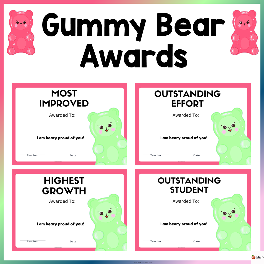 Gummy Bear Award Certificates