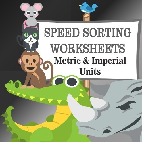 SPEED SORTING WORKSHEETS - GUESSING GAME