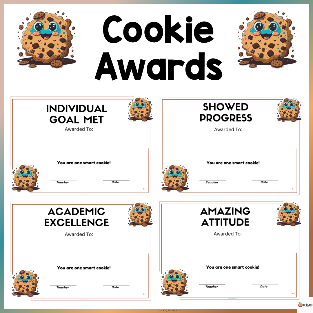 Cookie Award Certificates Editable