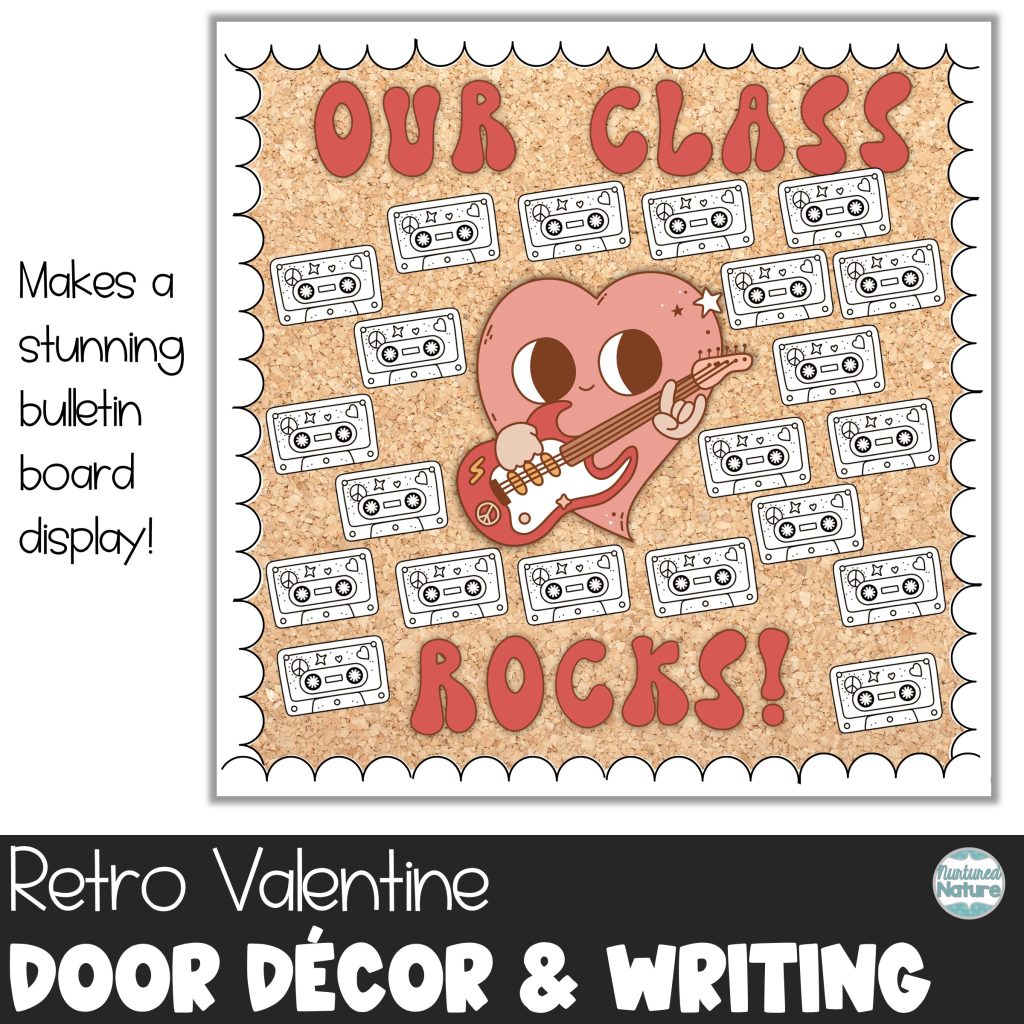 Retro Valentine’s Day Door Decor - Groovy Bulletin Board with Editable ...