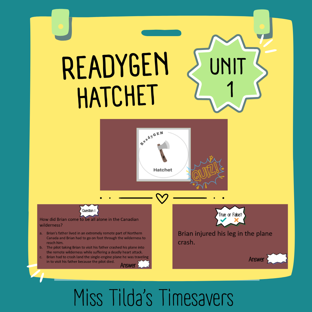 Hatchet Quiz - Grade 5 ReadyGEN