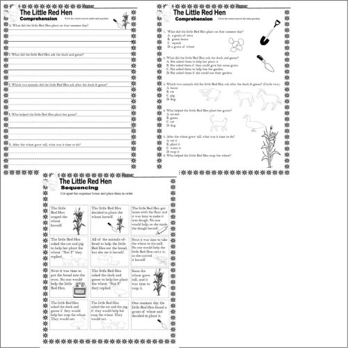 The Little Red Hen Reading Quiz Test & Story Sequencing - Made By Teachers