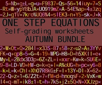 ONE STEP EQUATIONS - AUTUMN BUNDLE