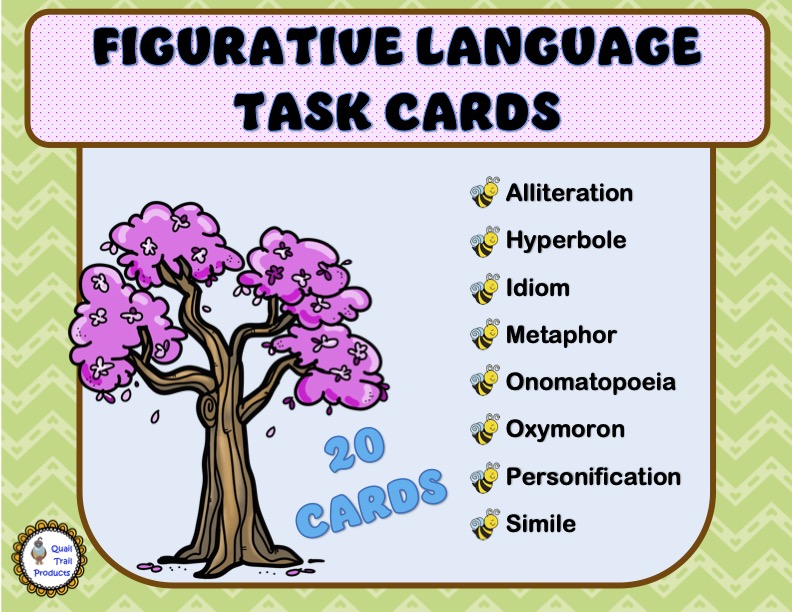 Figurative Language Task Cards | Spring Theme