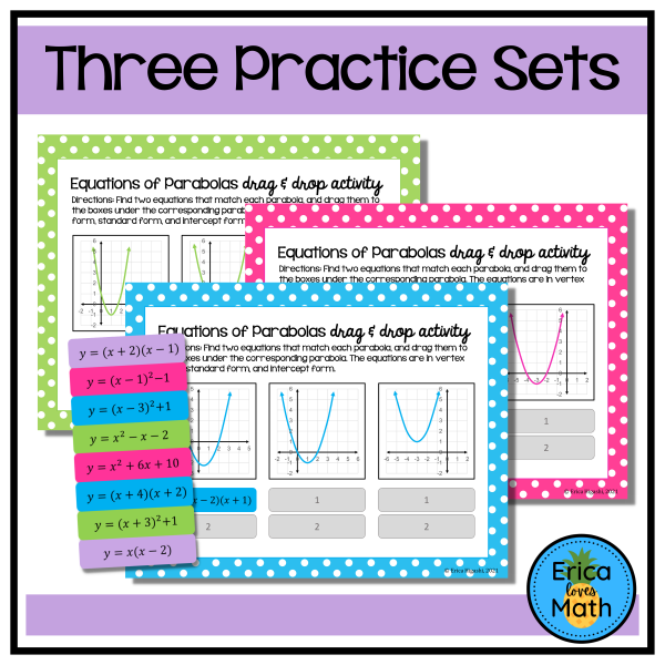 Equations of Parabolas Digital Activity Drag & Drop | Made By Teachers