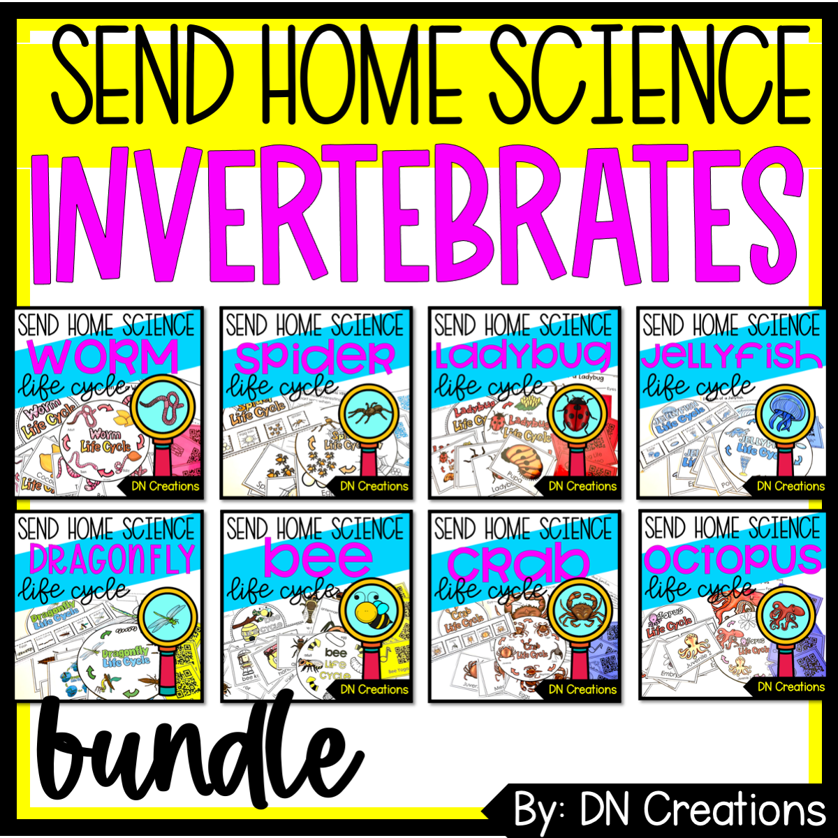 INVERTEBRATES send home SCIENCE bundle l Invertebrates Lifecycles