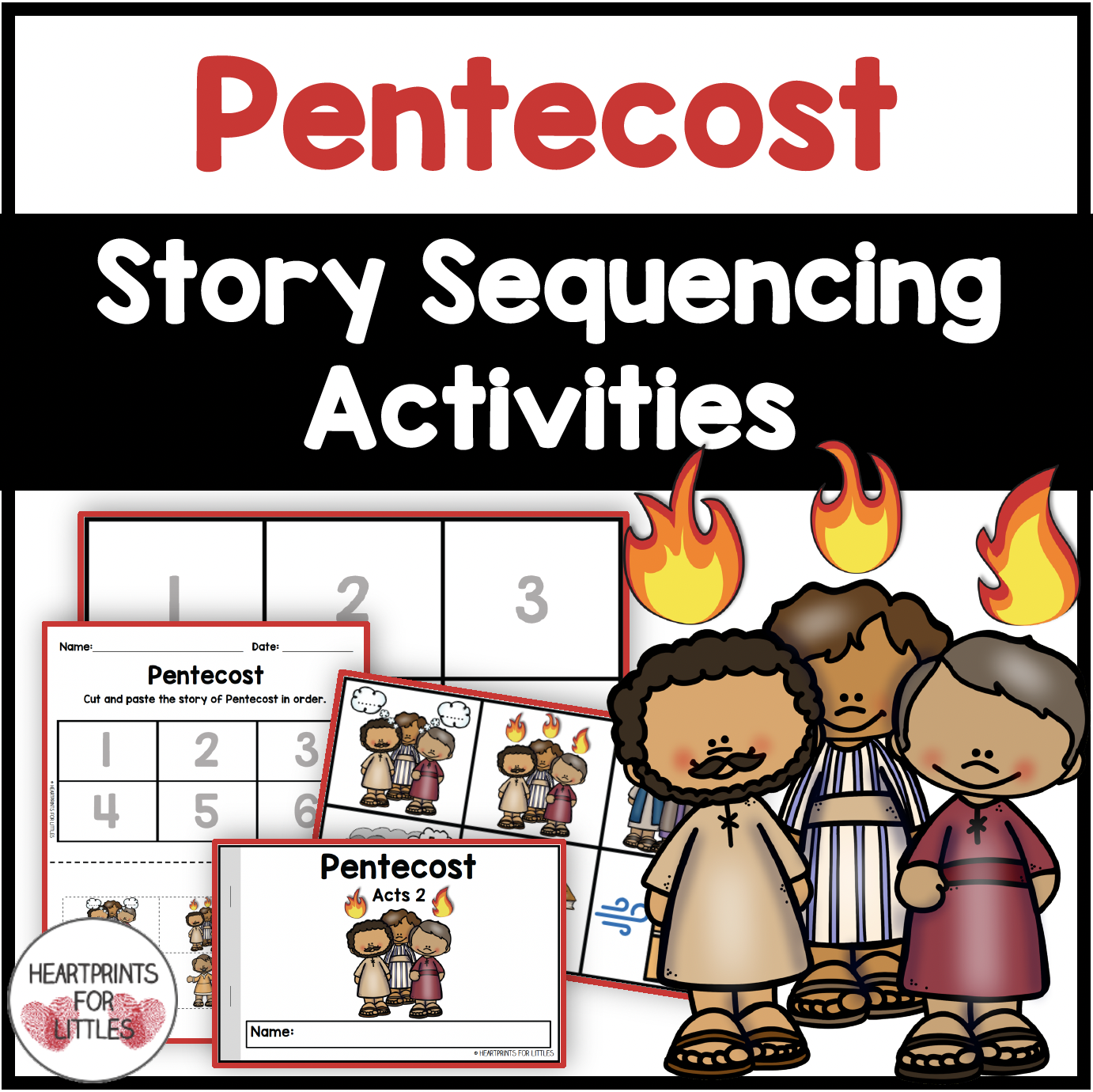 Pentecost Bible Story Sequencing Activities, Acts 2, The Holy Spirit