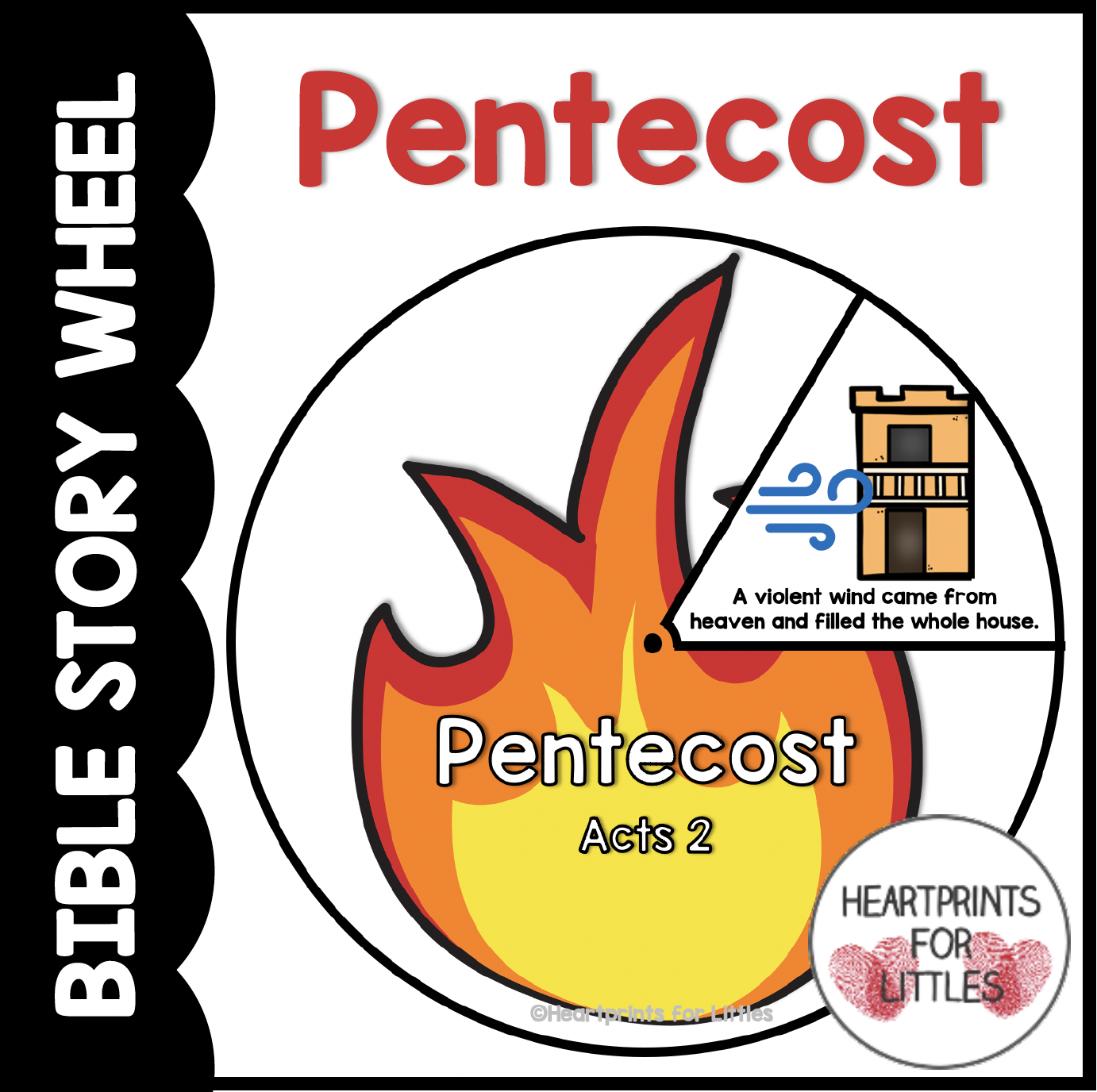 Pentecost Bible Story Wheel, The Coming of the Holy Spirit, Acts 2