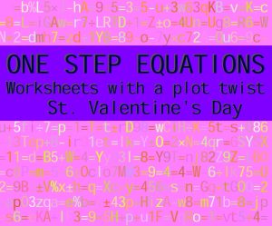 ONE STEP EQUATIONS - ST VALENTINE'S DAY