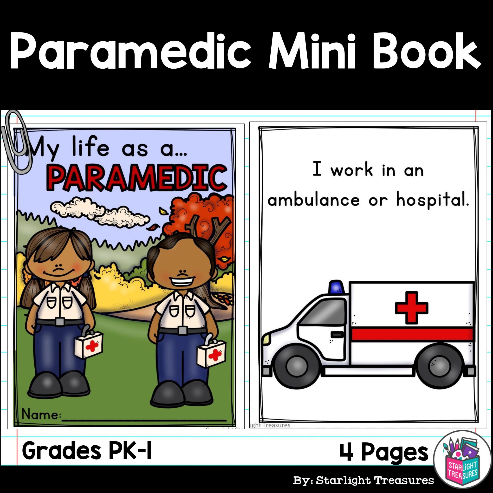 Paramedic Mini Book for Early Readers - Careers and Community Helpers ...