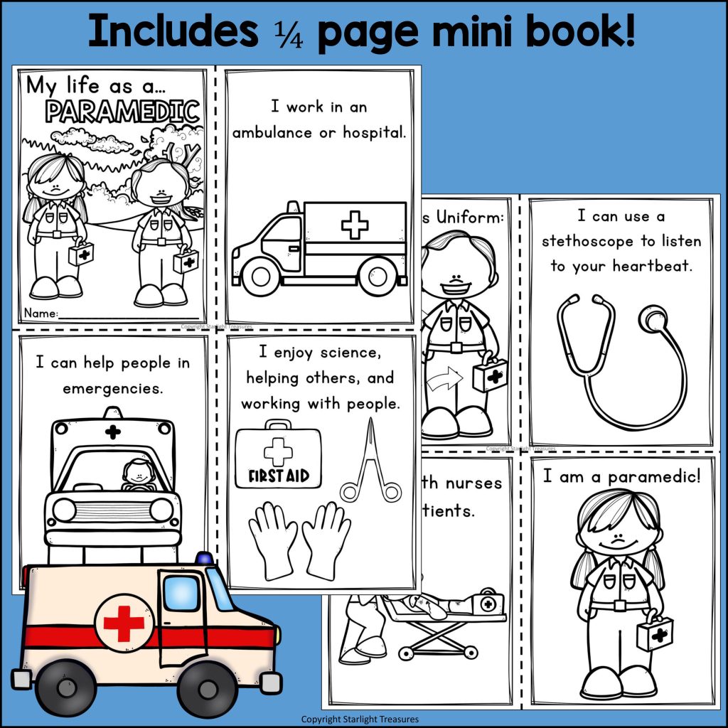 Paramedic Mini Book for Early Readers - Careers and Community Helpers ...