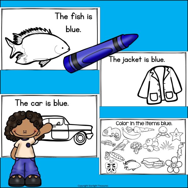 Colors of the Week: Blue Mini Book for Early Readers - Made By Teachers