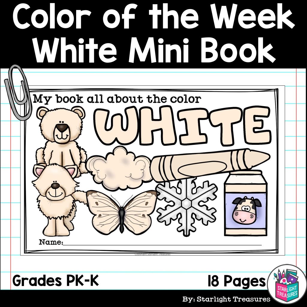Colors of the Week: White Mini Book for Early Readers - Made By Teachers