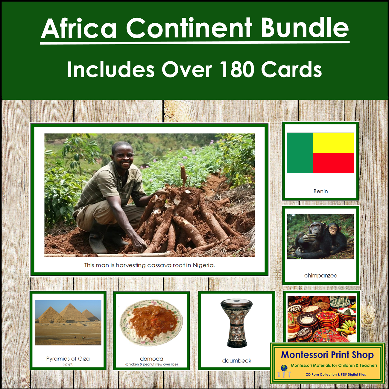 Africa Continent Bundle (Color Borders) - Montessori Geography