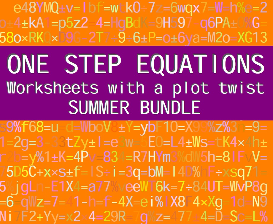 ONE STEP EQUATIONS - SUMMER BUNDLE