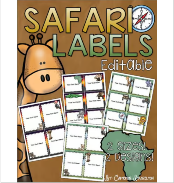 Jungle Safari Theme Classroom Labels Decorations Editable - Made By ...