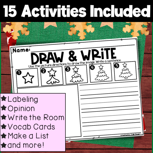 December Christmas Writing Center | Kindergarten and First Grade | Made ...