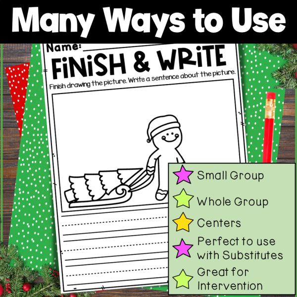 December Christmas Writing Center | Kindergarten and First Grade | Made ...