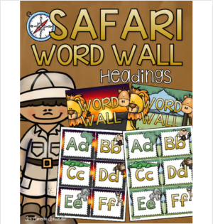 Word Wall Labels Alphabet Letter Cards Jungle Safari Theme - Made By ...
