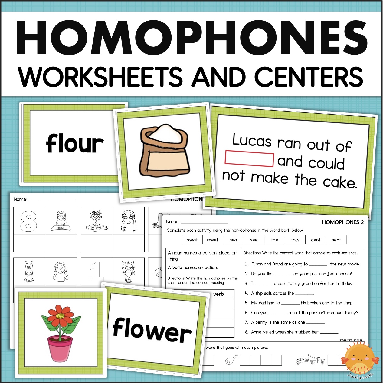 Homophones Worksheets and Differentiated Literacy Centers