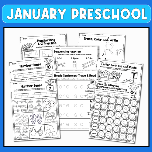 JANUARY Winter Preschool NO Prep Printable Packet (Preschool) - Made By ...