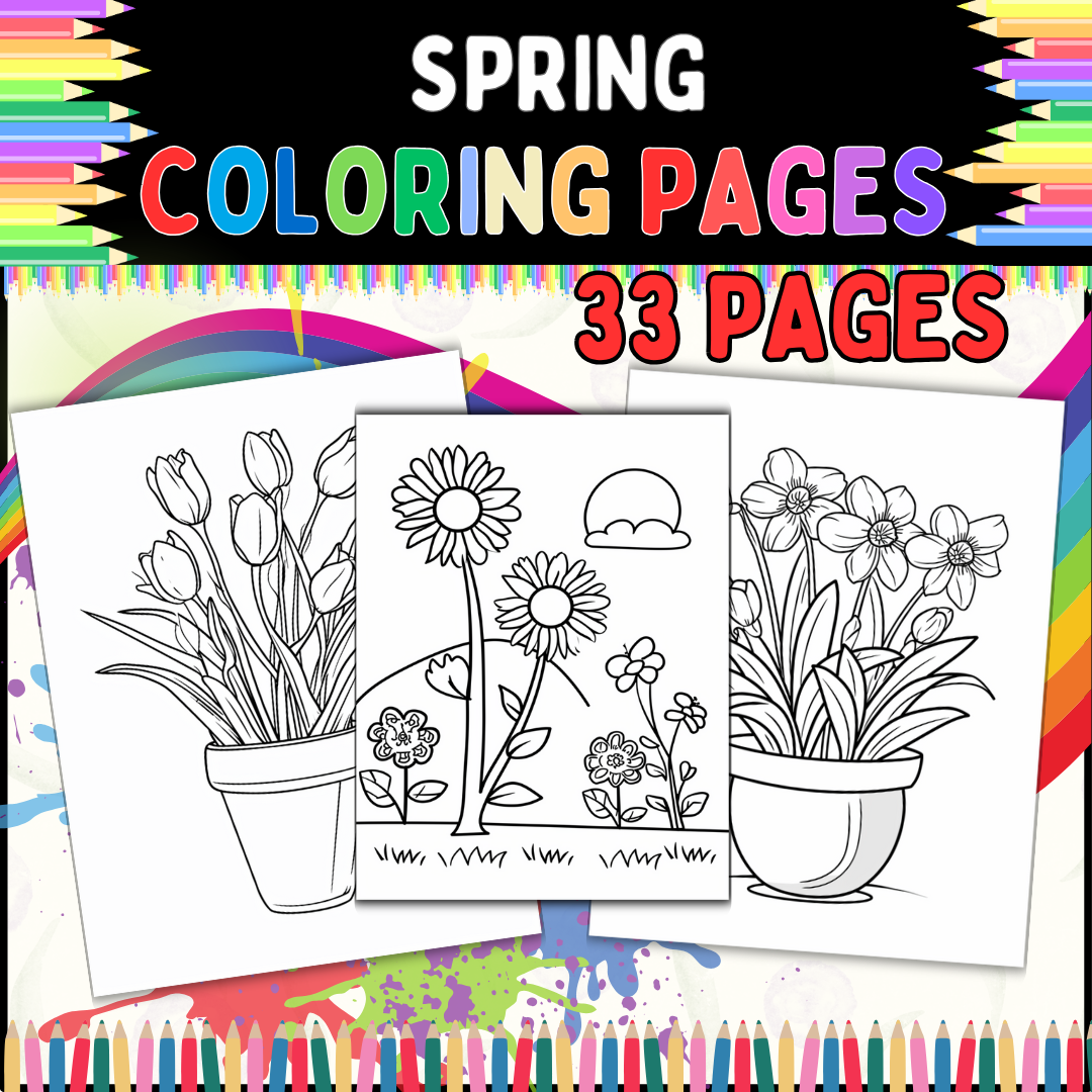 Spring Coloring Pages: 33 Easy Spring Coloring Pages for Toddlers & Pre-K to 5