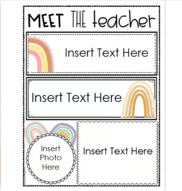 Meet the Teacher Editable Handout Back to School All About Me Boho ...
