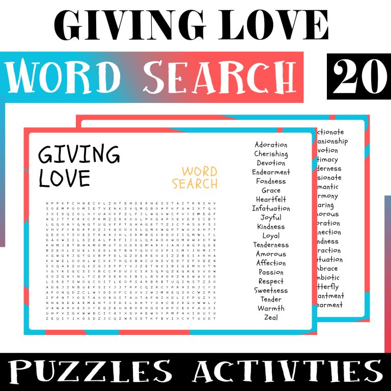 Giving Love No Prep Word Search Puzzle Worksheet Activity for Morning ...