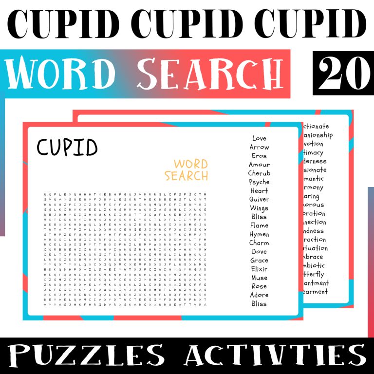 Cupid No Prep Word Search Puzzle Worksheet Activity for Morning Work ...