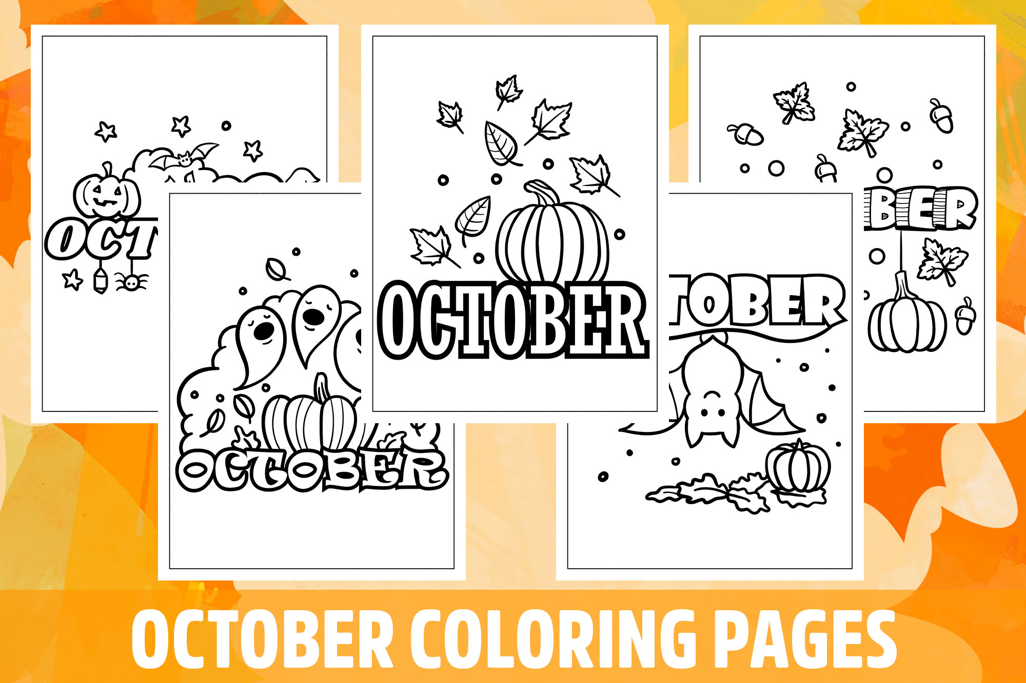 October Coloring Pages for Kids, Girls, Boys, Teens Birthday School Activity