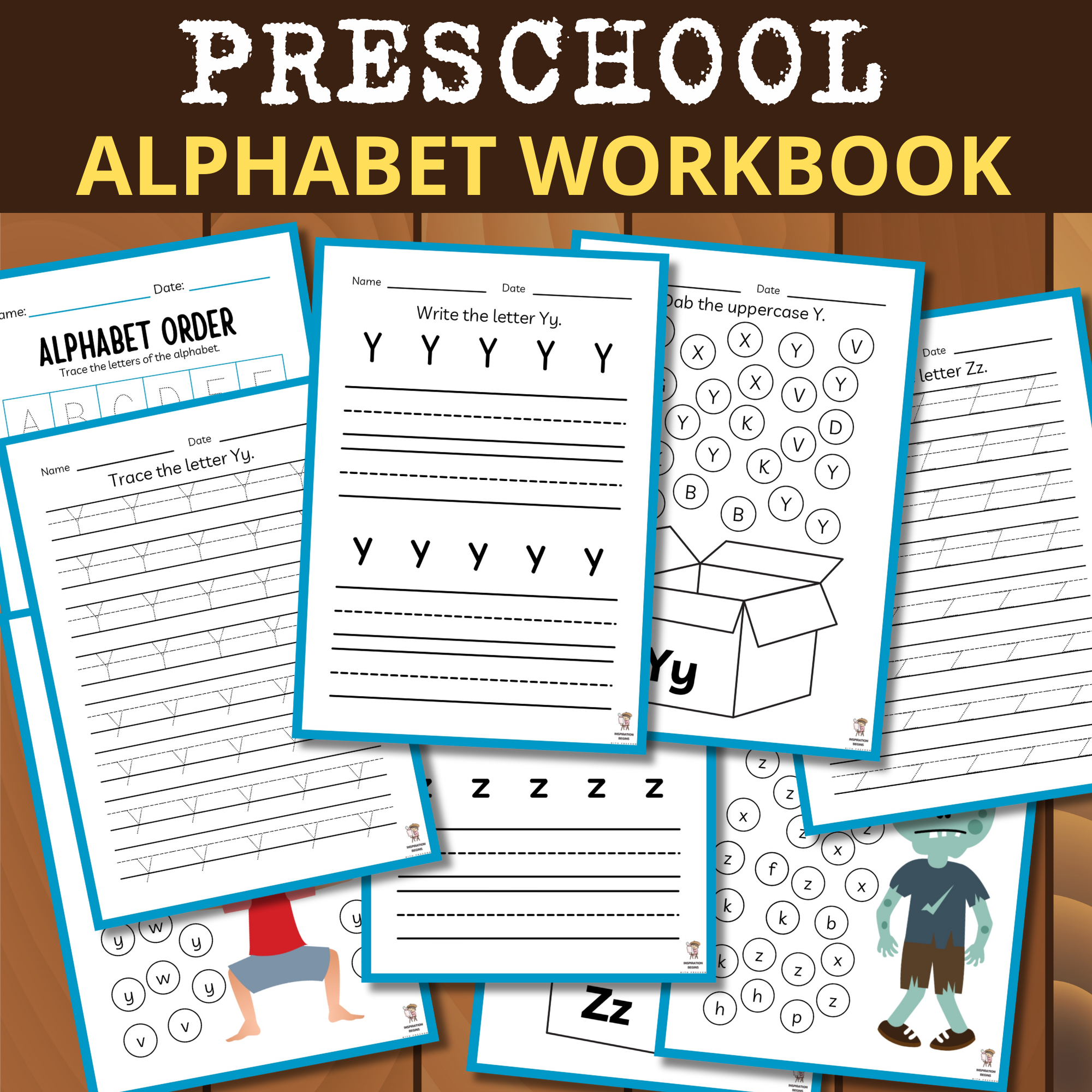 Fun and colorfun preschool alphabrt workbook.100th day of school