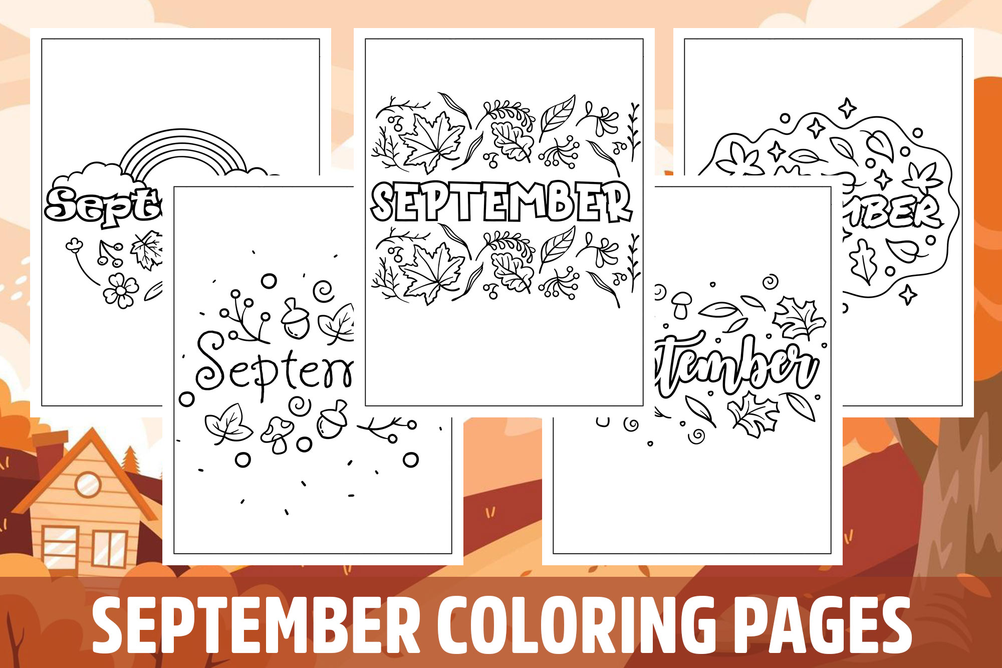 September Coloring Pages for Kids, Girls, Boys, Teens Birthday School Activity