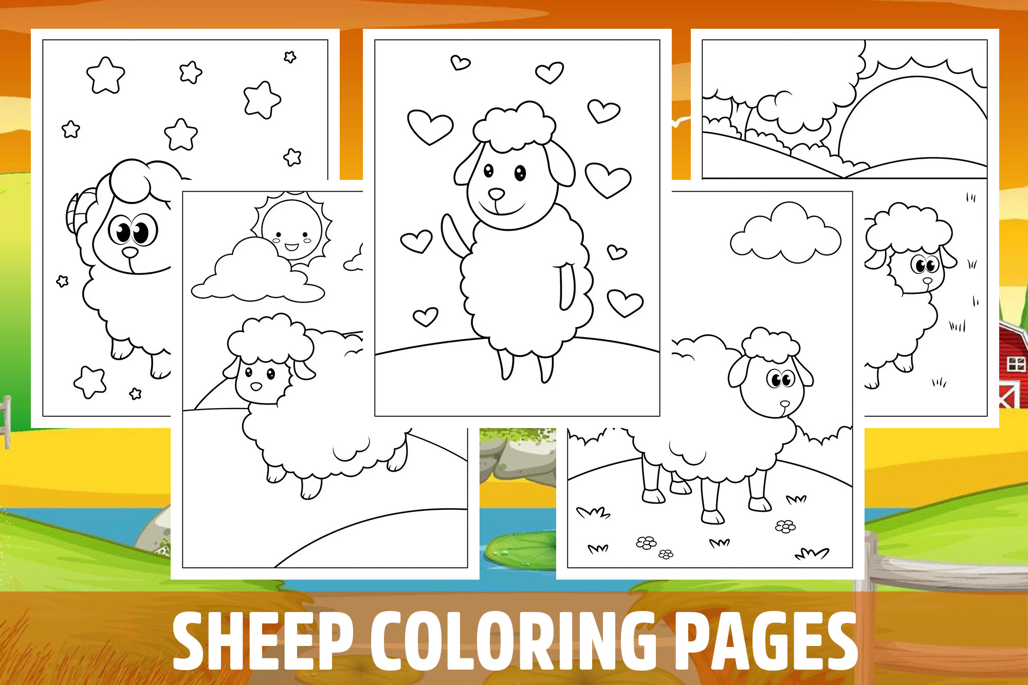 Sheep Coloring Pages for Kids, Girls, Boys, Teens Birthday School Activity