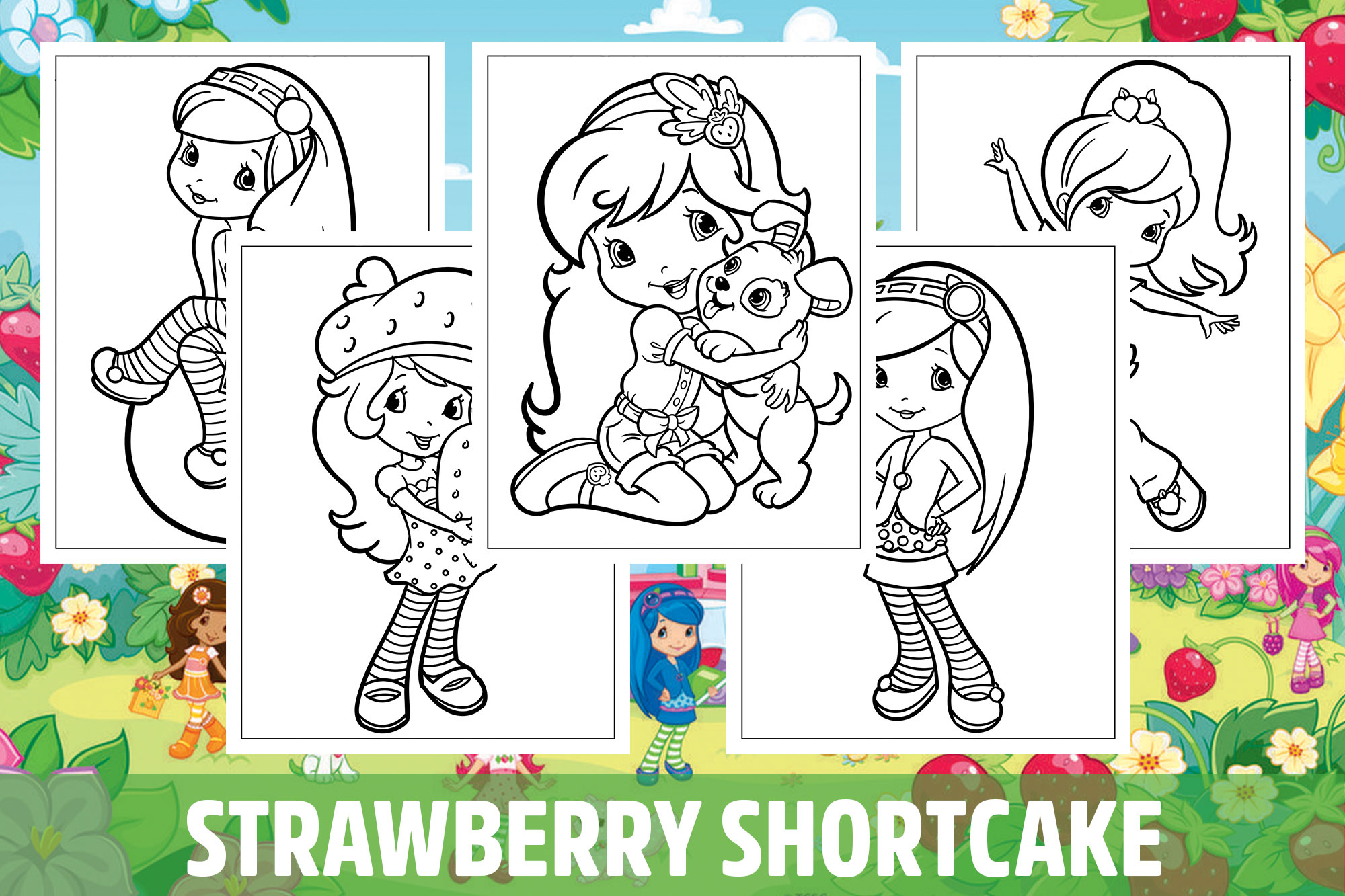 Strawberry Shortcake Coloring Pages for Kids, Girls, Boys, Teens School Activity