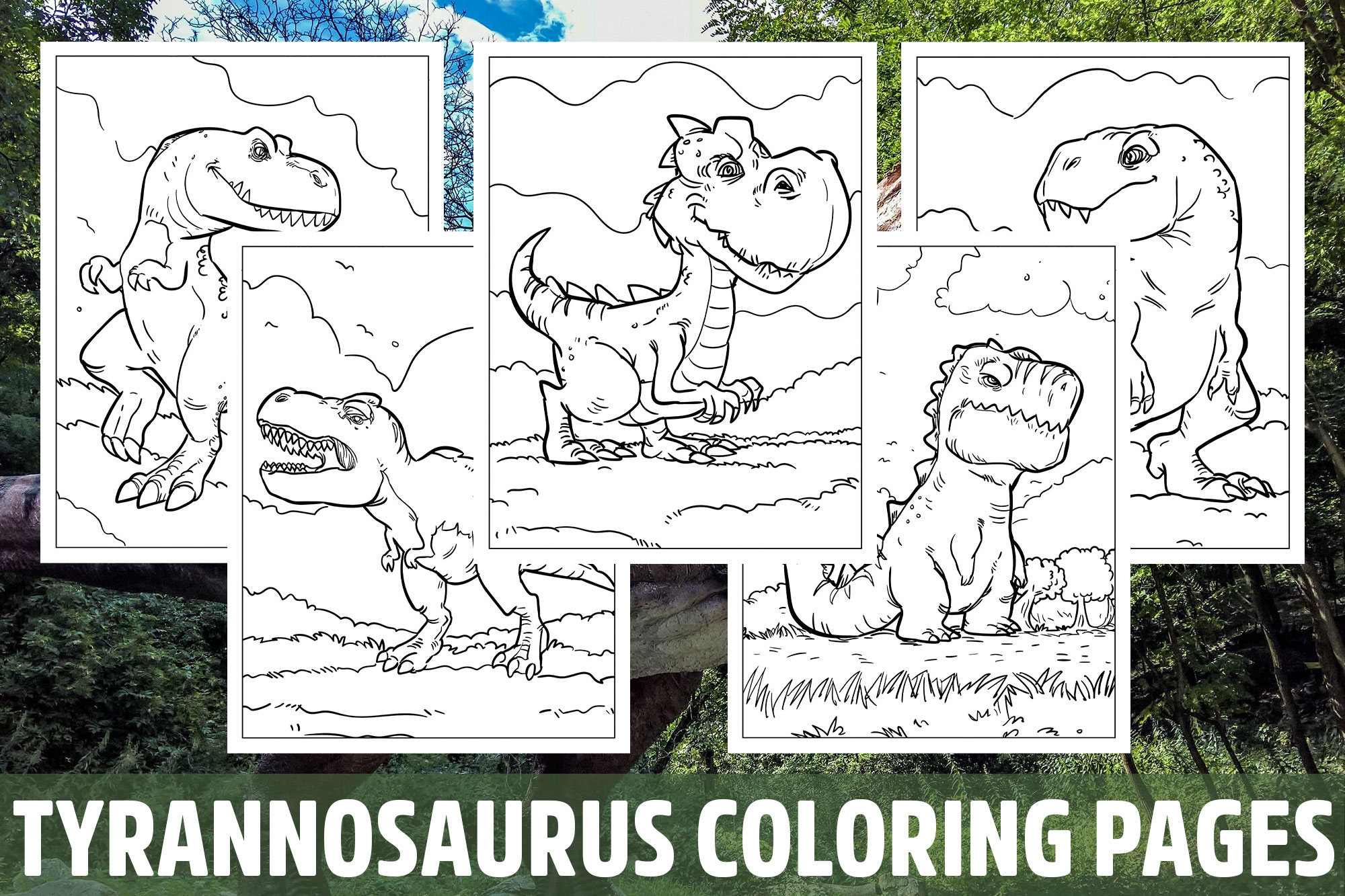 Tyrannosaurus Coloring Pages for Kids, Girls, Boys, Teens School Activity