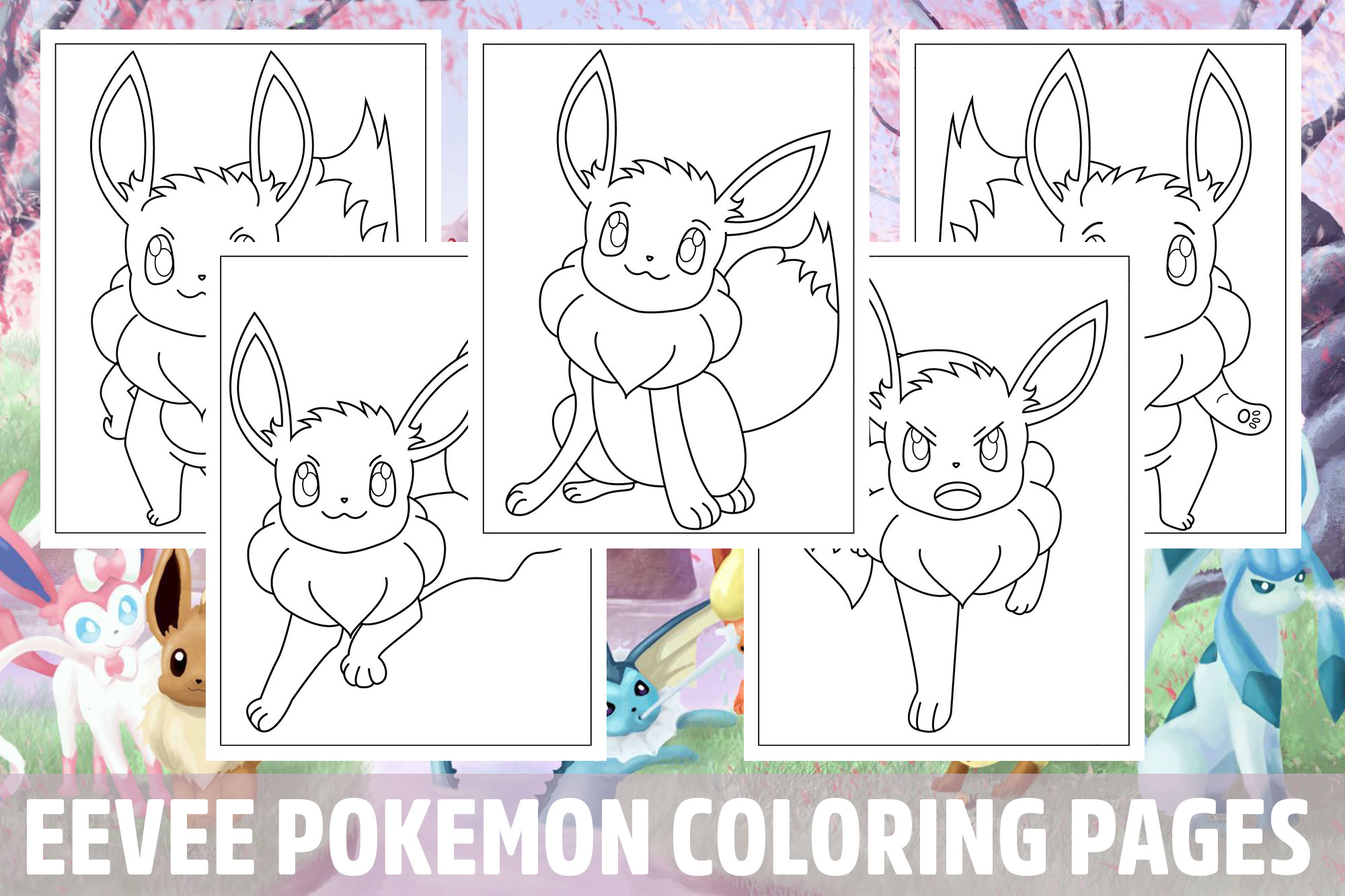 Eevee Pokemon Coloring Pages for Kids, Girls, Boys, Teens Activity School |  Made By Teachers