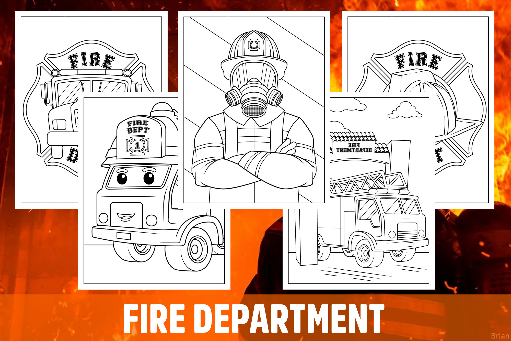 Fire Department Coloring Pages for Kids, Girls, Boys, Teens Activity School