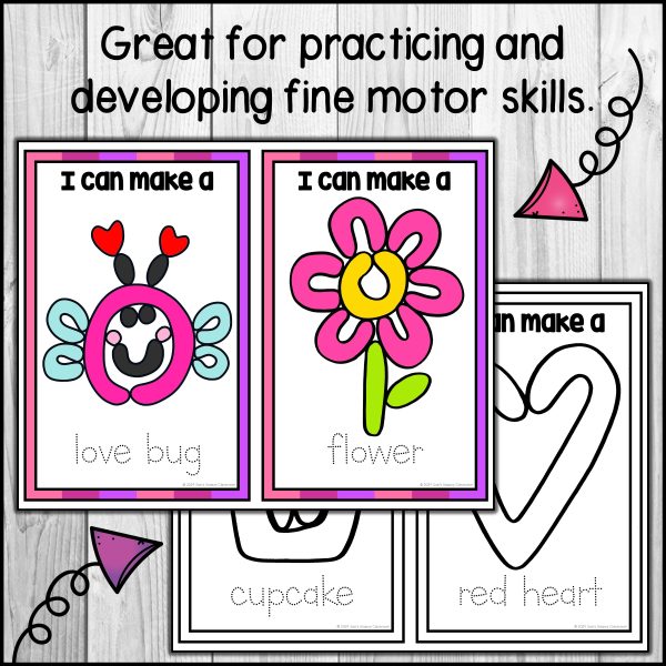 Valentine's Day Playdough Cards and Mats - Fine Motor Skills Practice ...