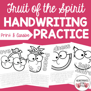 Fruit of the Spirit Bible Verse Handwriting Practice, Tracing and Copywork