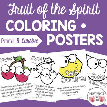 Fruit of the Spirit Bible Verse Coloring Pages and Posters
