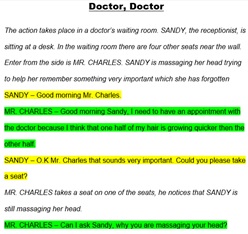 Original Drama Script - Doctor, Doctor (A short play / Readers' Theatre)
