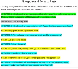 Original Script -Pineapple and Tomato paste (A short play / Readers' Theatre)