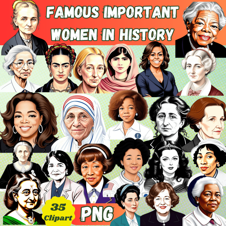Famous Important Women in History | Famous Women history month Clip Art ...