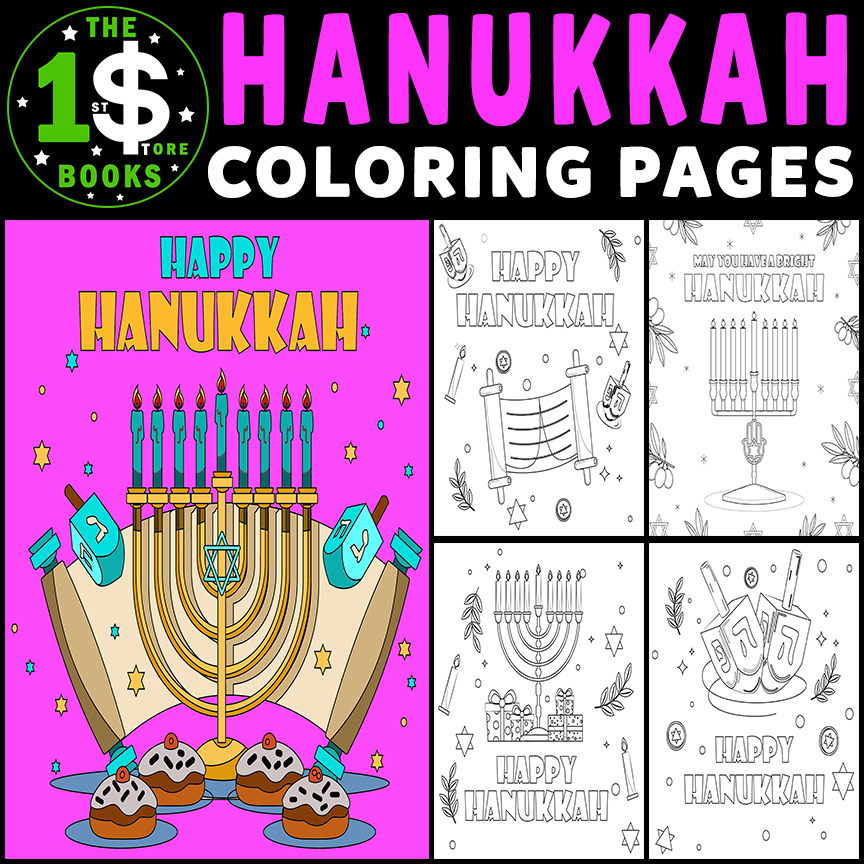 Hanukkah Coloring Pages | 15 December Holiday Coloring Sheets