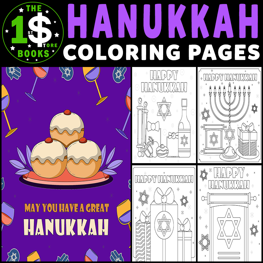 Hanukkah Coloring Pages | 15 December Holiday Coloring Sheets | Made By ...