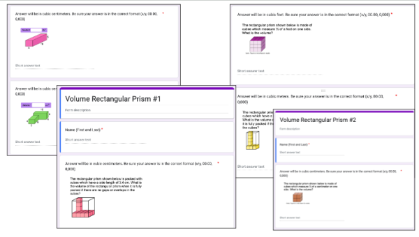 7th Math 7.GM.1.2 Volume Rectangular Prism (Paper & Digital Practice ...