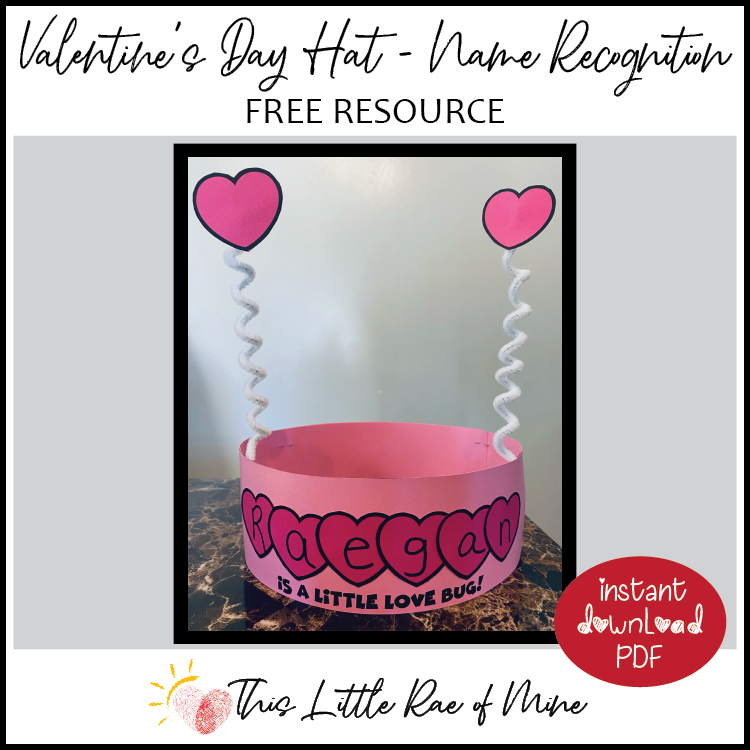 Love Bug Hat - Name Craft - Alphabet - printable - fine motor