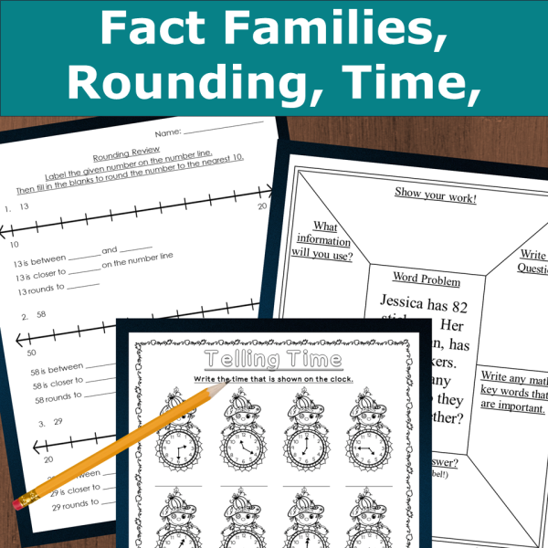 3rd Grade Math Skills Review Worksheets, Assessments & Color by Number ...